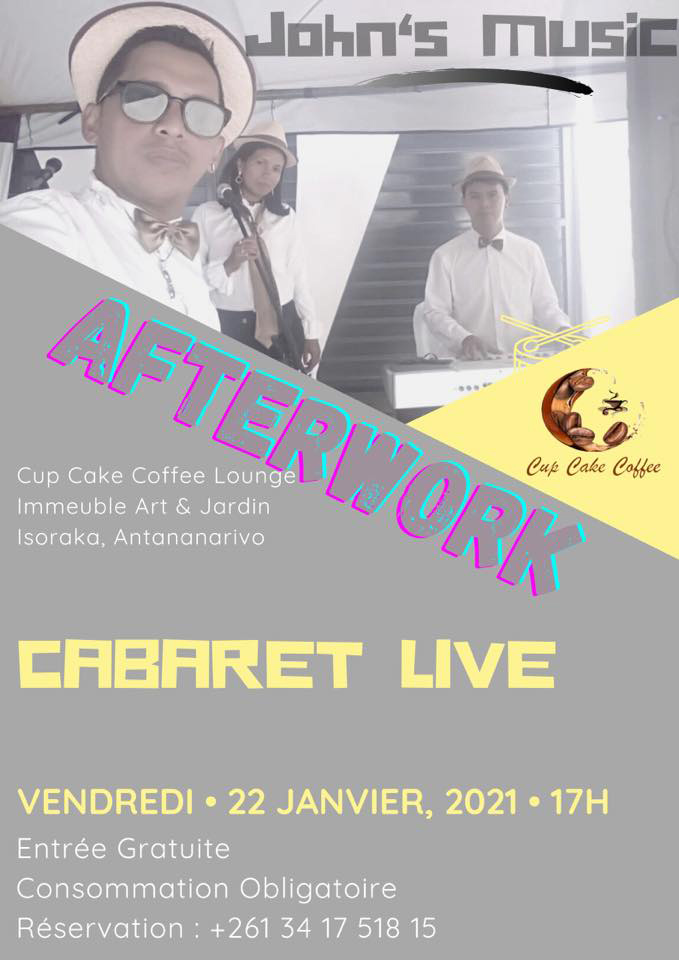 affiche Cabaret Live Cup cake coffee