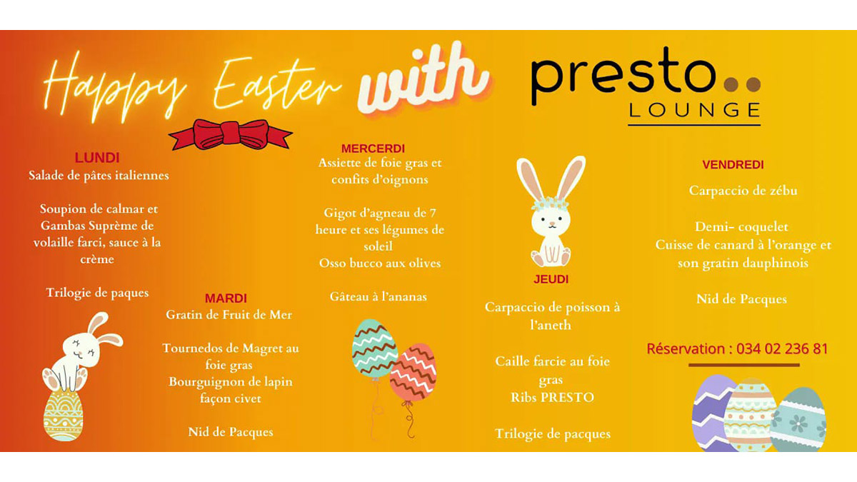 HAPPY EASTER WITH PRESTO LOUNGE